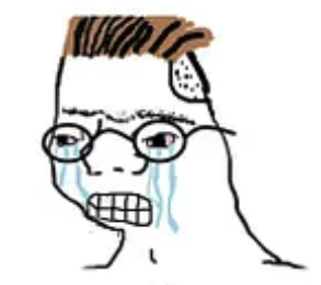 Crying midwit wojak with glasses
